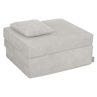 KiddyMoon Multifunctional Foam Mattress, Foldable Armchair for Kids, Children’s Sofa, Folding Couch Chair, light grey, Mattress with Pillow