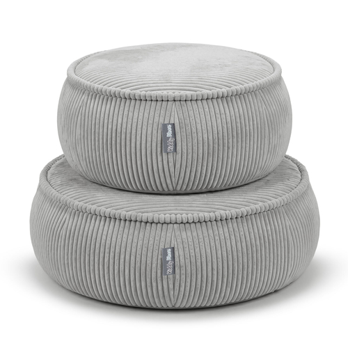 KiddyMoon Kids’ Foam Pouffe with Removable Cover, light grey, L