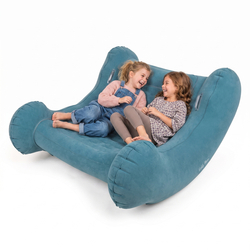 KiddyMoon Inflatable Sensory Rocker Chair For Kids With Pump And Handles, light blue, L