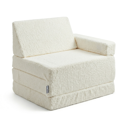 KiddyMoon Armchair For Kids with Teddy Bear Fabric Children Multifunctional Foam Mattress, creamy, Armchair