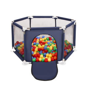 hexagon 6 side play pen with plastic balls, Blue:yellow/green/blue/red/orange, 900 balls