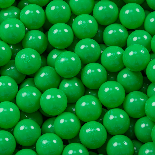 KiddyMoon Soft Plastic Play Balls ∅ 7cm/2.75in Mono-colour certified Made in EU, green, 700 Balls/7cm-2.75in