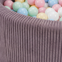 KiddyMoon Ball Pit for Baby and Toddler, Soft Play Ball Pit, 90 x 30 cm with 200 Balls, Soft Foam Ball Pool, Ribbed Washable Cover, Purple: Past Blue/Past Yellow/White/Mint/Lig Pink, 90 x 30 cm / 200 Balls