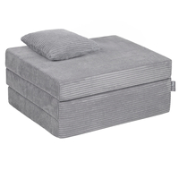 KiddyMoon Multifunctional Foam Mattress, Foldable Armchair for Kids, Children’s Sofa, Folding Couch Chair, dark grey, Mattress with Pillow