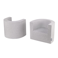 KiddyMoon Soft Foam Armchair Table Set for Kids Montessori Playing Toy Children's Furniture Table and Chair For Babies, Made in The EU, Light Grey, Armchair