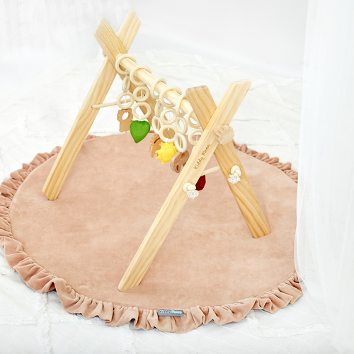 KiddyMoon Wooden Baby Gym for Newborns BT-001, Natural, UNI