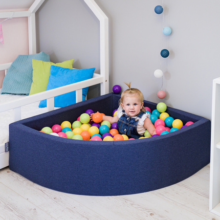 KiddyMoon Soft Plastic Play Balls ∅ 7cm/2.75in Multi-colour Made in EU, l.green/yellow/turquoise/orange/d.pink/purple, 200 Balls/7cm-2.75in