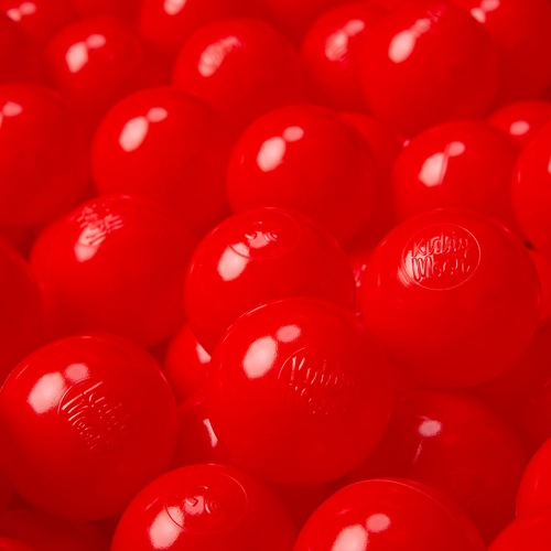 KiddyMoon Soft Plastic Play Balls ∅ 6cm / 2.36 Multi Colour Made in EU, red, 200 Balls/6cm-2.36in