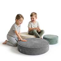 KiddyMoon 3-Piece Foam Elements for Kids Children's Room Accessory, zielony-beżowy-ciemnoszary