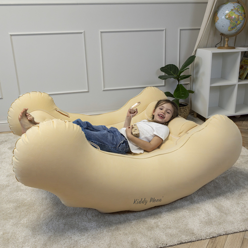 KiddyMoon Inflatable Sensory Rocker Chair For Kids With Pump And Handles, Beige, L