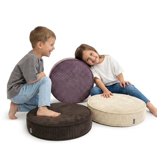 KiddyMoon 3-Piece Foam Elements for Kids Children's Room Accessory, beige-brown-purple, Mx3