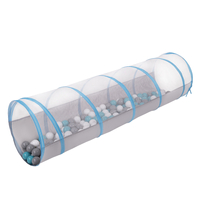 Play Tunnel For Kids Toddlers Pop Up Crawl Tunnel Foldable Crawling Play Tent for Children Perfect For Indoor And Outdoor Easy To Assemble, grey-blue:grey/white/turquoise, 100 Balls