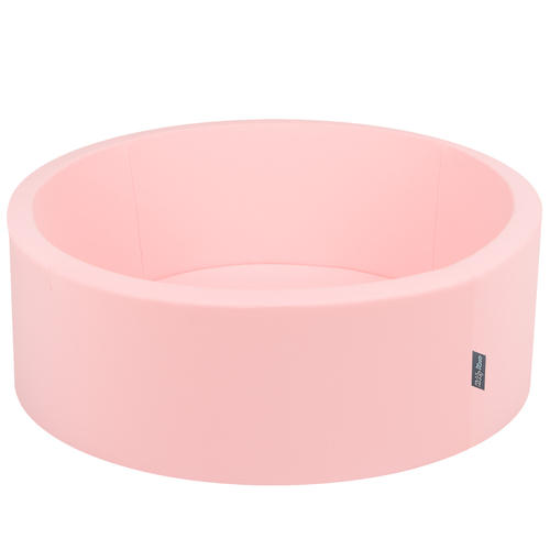 KiddyMoon Baby Foam Ball Pit with Balls ∅ 7cm / 2.75in Made in EU, pink:white/mint/light green/yellow, 90 x 30 cm / 200 Balls