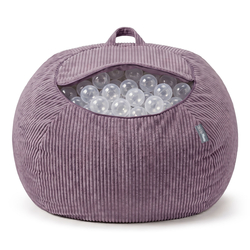 KiddyMoon Bean Bag for Children 2-in-1 Storage for Toys 80x80x50cm, fioletowy