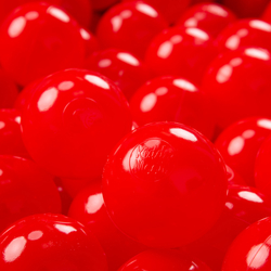 KiddyMoon Soft Plastic Play Balls ∅ 7cm/2.75in Mono-colour certified Made in EU, red, 100 Balls/7cm-2.75in