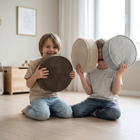 KiddyMoon 3-Piece Foam Elements for Kids Children's Room Accessory, light grey-beige-brown, Sx3