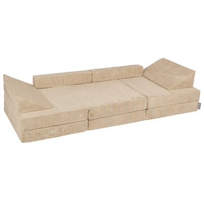 KiddyMoon Foam Sofa for Children Multifunctional Mattress Armchair Kids Foldable  Bed Folding Toddler Couch Chair for Playroom Bedroom Living Room, beige, 140x55x30 cm