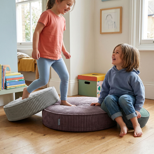 KiddyMoon 3-Piece Foam Elements for Kids Children's Room Accessory, zielony-jasnoszary-fioletowy