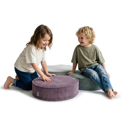 KiddyMoon 3-Piece Foam Elements for Kids Children's Room Accessory, green-light grey-purple, Mx3
