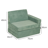 KiddyMoon Armchair Kids Foldable Children Multifunctional Foam Mattress Sofa Bed Folding Toddler Couch Chair for Playroom Bedroom Living Room, green, Armchair