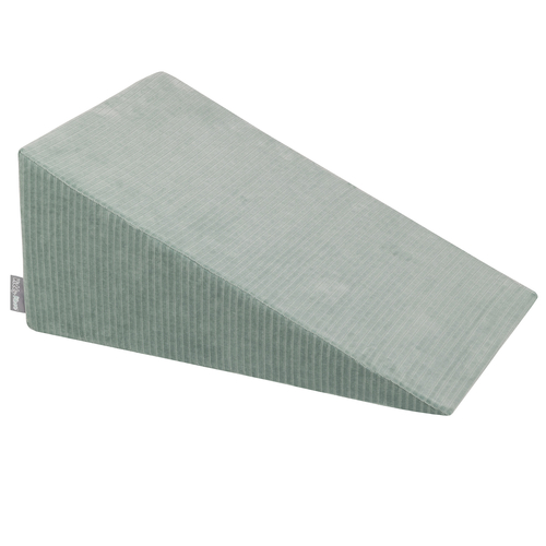 KiddyMoon Foam Playground For Kids Soft Textured Safe Blocks, green: white/grey/mint, Ballpit (200 Balls) + Wedge
