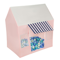 Playhouse Play Tent Foldable for Children Durable Breathable Material for Kids Portable Easy to Assemble For Indoor and Outdoor Compact Design for Creative Imaginative, pink/mint: mint/babyblue/turquoise/blue, 300 Balls