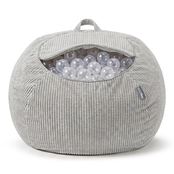 KiddyMoon Bean Bag for Children 2-in-1 Storage for Toys 80x80x50cm, jasnoszary