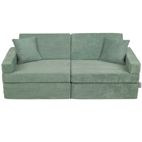 KiddyMoon Foam Sofa for Children Multifunctional Mattress Armchair Kids Foldable  Bed Folding Toddler Couch Chair for Playroom Bedroom Living Room, green, Sofa with 2 Pillows