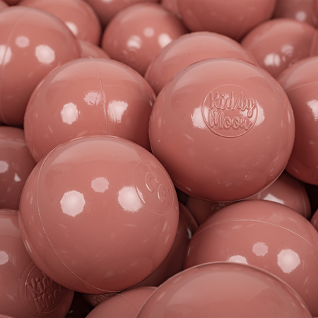 KiddyMoon Soft Plastic Play Balls ∅ 7cm/2.75in Mono-colour certified Made in EU, salmon pink, 100 Balls/7cm-2.75in