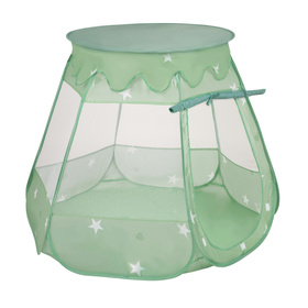 Play Tent For Kids Castle Baby Playhouse For Children With Colorful Balls Pop Up Perfect For Indoor And Outdoor Easy Set Up Includes Carry Bag, mint:pearl/grey/transparnet/babyblue/mint, 105x90cm/100 balls