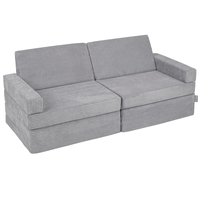 KiddyMoon Foam Sofa for Children Multifunctional Mattress Armchair Kids Foldable  Bed Folding Toddler Couch Chair for Playroom Bedroom Living Room, dark grey, Sofa