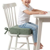 KiddyMoon Kids Booster Seat Cushion For Chair, 10 Cm Foam Padded Seat With Removable Washable Cover And Ties, green, 33x33x10