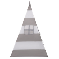 Teepee Tent for Kids Play House With Balls Indoor Outdoor Tipi, grey-whitestripes:pearl/grey/transparent/lightpink, 400 Balls