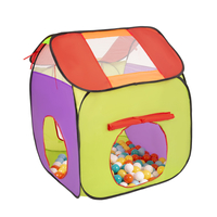 3in1 Play Tent with Tunnel Playground Ball Pit with Balls for Kids, Multicolour:white/orange/babyblue/turquoise, 200 balls