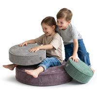KiddyMoon 3-Piece Foam Elements for Kids Children's Room Accessory, zielony-jasnoszary-fioletowy