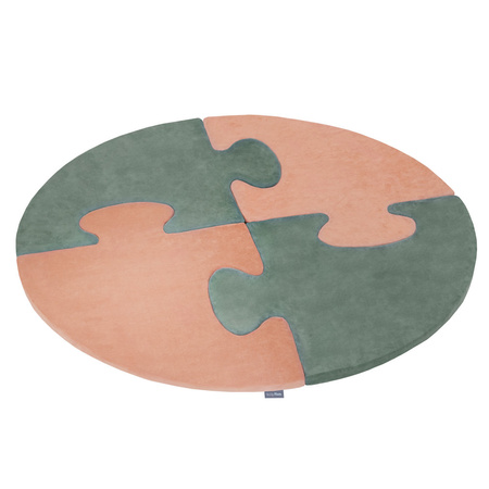 KiddyMoon soft foam puzzle set for children 4pcs, Desert Pink/Forest Green