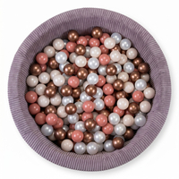 KiddyMoon Ball Pit for Baby and Toddler, Soft Play Ball Pool with ribbed Washable Cover, Purple: Pastel Beige/Copper/Pearl/Salmon, 90 x 30 cm / 200 Balls