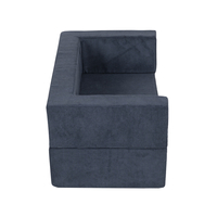 KiddyMoon Modular Foam Sofa for Children's with Balls Lightweight Sofa For Kids Room Comfortable Space-Saving with Storage Room Fabric Safe and Fun for Kids, navy blue, Sofa