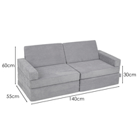 KiddyMoon Foam Sofa for Children Multifunctional Mattress Armchair Kids Foldable  Bed Folding Toddler Couch Chair for Playroom Bedroom Living Room, dark grey, Sofa