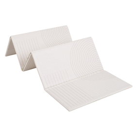 KiddyMoon Baby Play Mat Double-Sided Foam Mat For Kids Crawling Mat For Children Encourages Imagination Colourful Patterns Play Area Foldable Ideal for Indoors and Outdoors, Beige-Stripes, 150x200x1cm