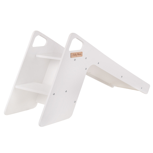 KiddyMoon Wooden Slide Chair 2in1 for Children, Slide for Ball Pit SC-002 White, Large