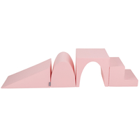 KiddyMoon Foam playground set - wedge L/hill/tunnel/steps PPZ-244, pink, Multi-Size