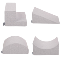KiddyMoon Foam Playground for Kids Obstacle Course for Children Montessori Toy for Babies Soft Construction Blocks Element, Halfshaft/Ramp/Wedge/Steps, Certified Made in The EU, lightgrey:-, Multi-Size