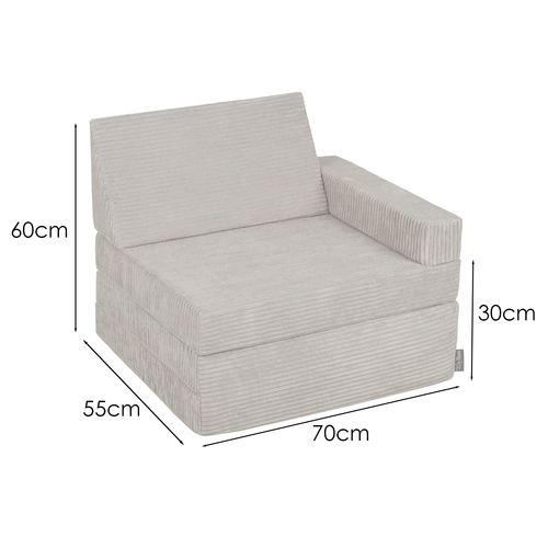 KiddyMoon Armchair Kids Foldable Children Multifunctional Foam Mattress Sofa Bed Folding Toddler Couch Chair for Playroom Bedroom Living Room, light grey, Armchair