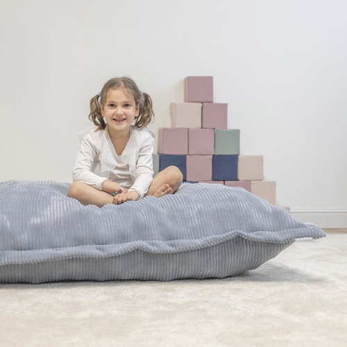 KiddyMoon Kids Bean Bag Sensory Pillow Filled With Plastic Balls Removable Cover, dark grey, 100x140cm/700 Balls