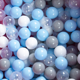 children colourfull foldable ballpit plastic balls, blue:grey/white/transparent/babyblue, 200 balls