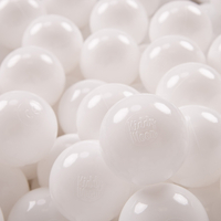 KiddyMoon Soft Plastic Play Balls ∅ 7cm/2.75in Multi-colour Made in EU, White, 200 Balls/7cm-2.75in