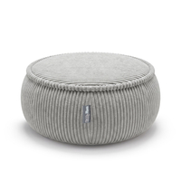 KiddyMoon Kids’ Foam Pouffe with Removable Cover, light grey, M