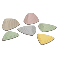 KiddyMoon Balance Stones for Children Stepping Stones Kids Balance River Stones Non-Slip Balance Beams Balance Blocks Anti-Slip Toys Obstacle Course Toddler Balance Motor Skills, Multicolor, 6 Pieces