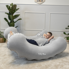 KiddyMoon Inflatable Sensory Rocker Chair For Kids With Pump And Handles, Grey, L
